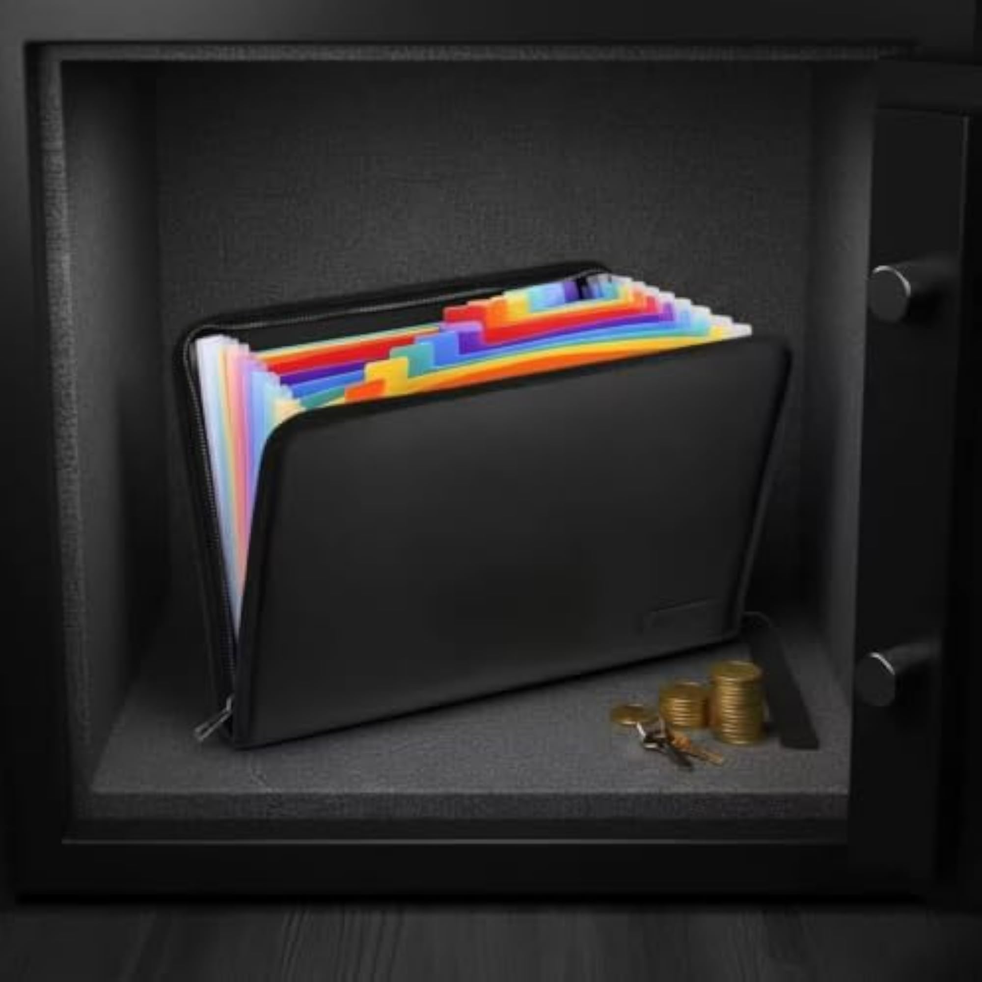 Colored Dividers Zipper Document Organizer